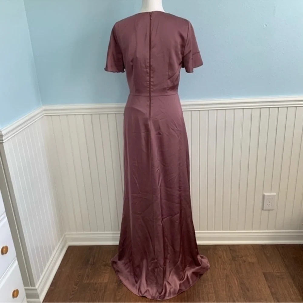 Show Me Your Mumu Rome Twist Gown Dusty Plum Luxe Satin - Picture 5 of 6